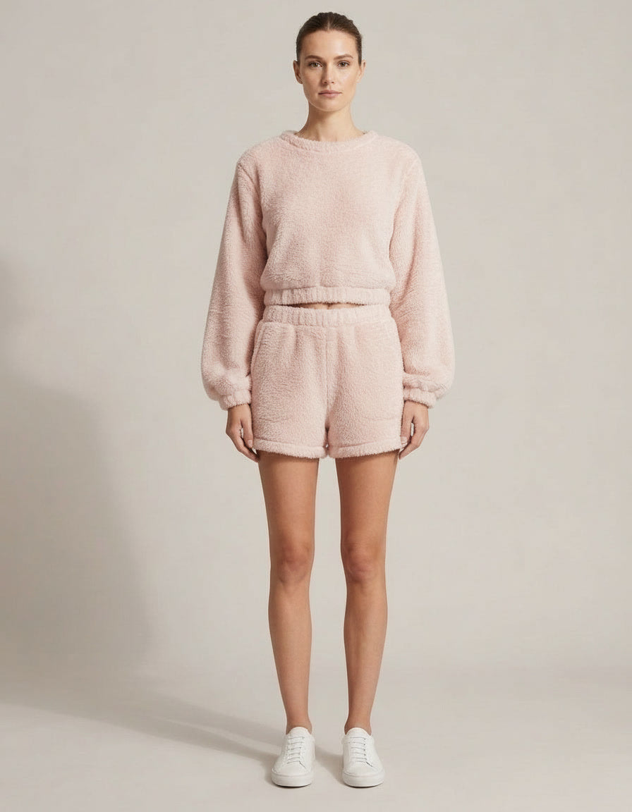 Plush Fleece Lounge Set — Pink