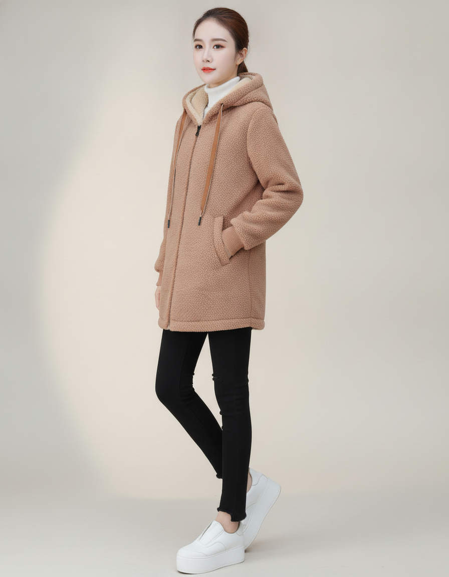 Sherpa Zip Hoodie — side view