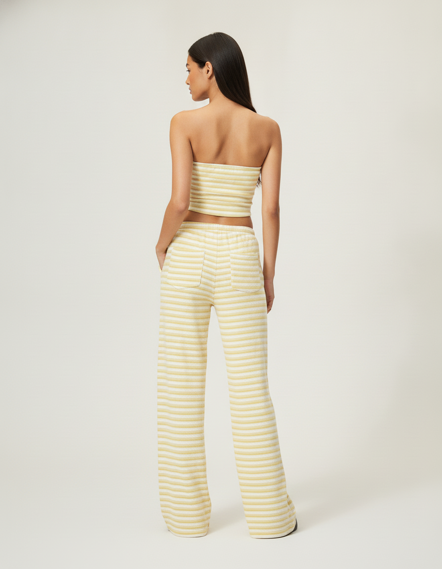Striped Knit Lounge Set — back view