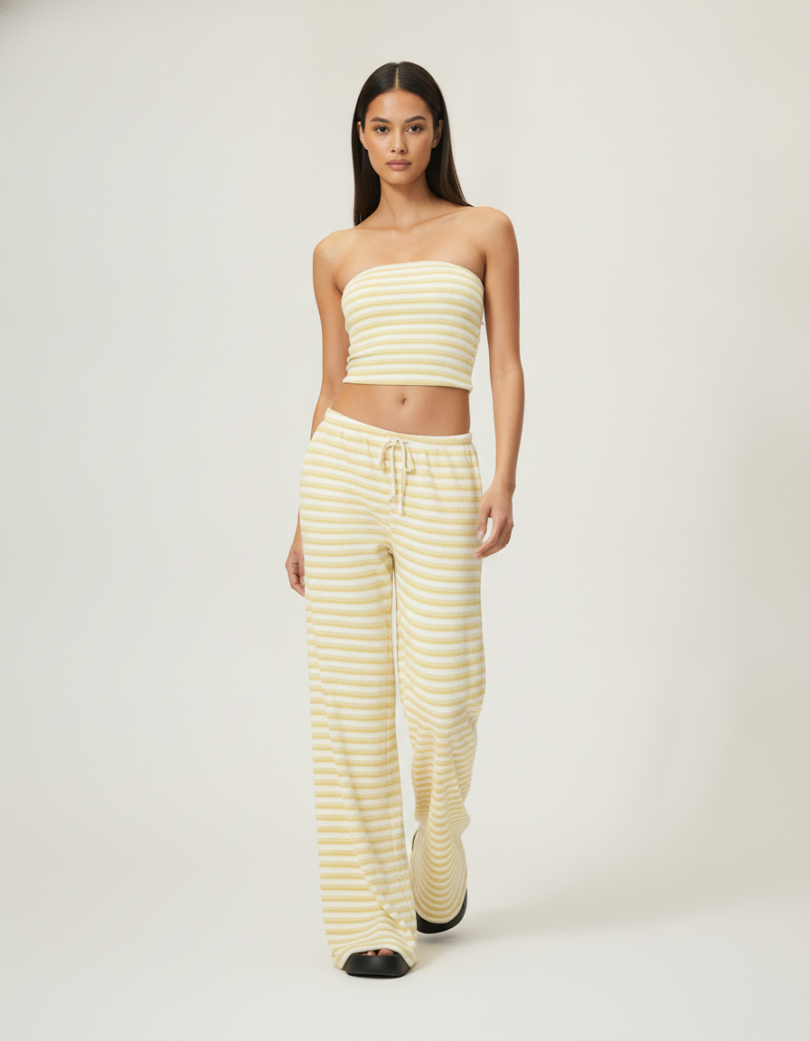 Striped Knit Lounge Set — in motion