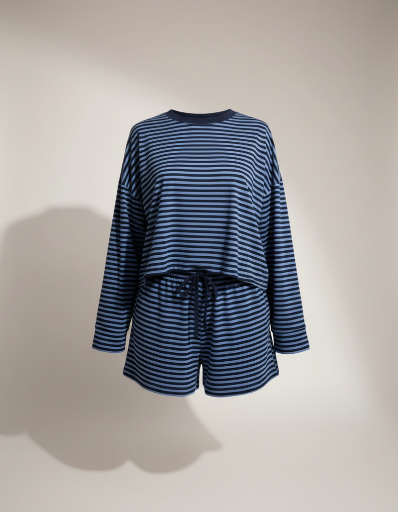 Striped Lounge Short Set — product shot