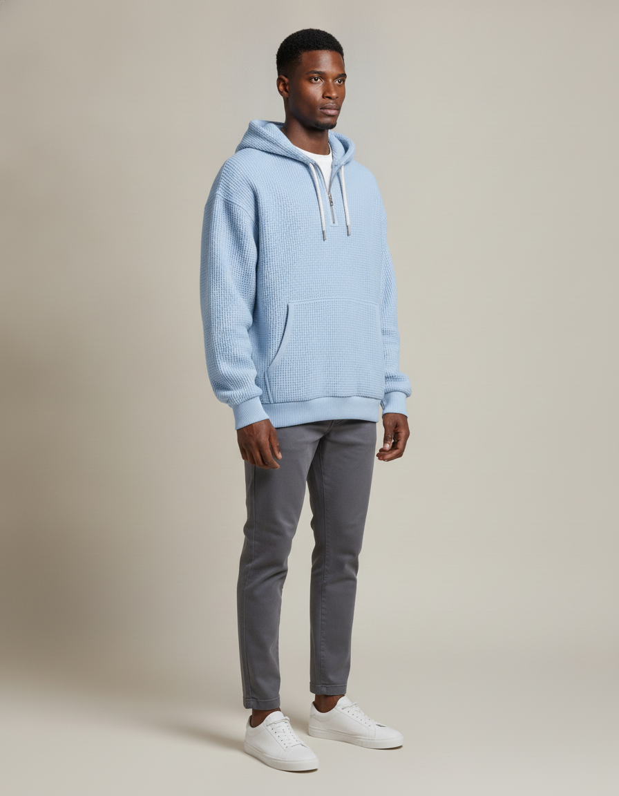 Waffle Knit Hoodie — side view