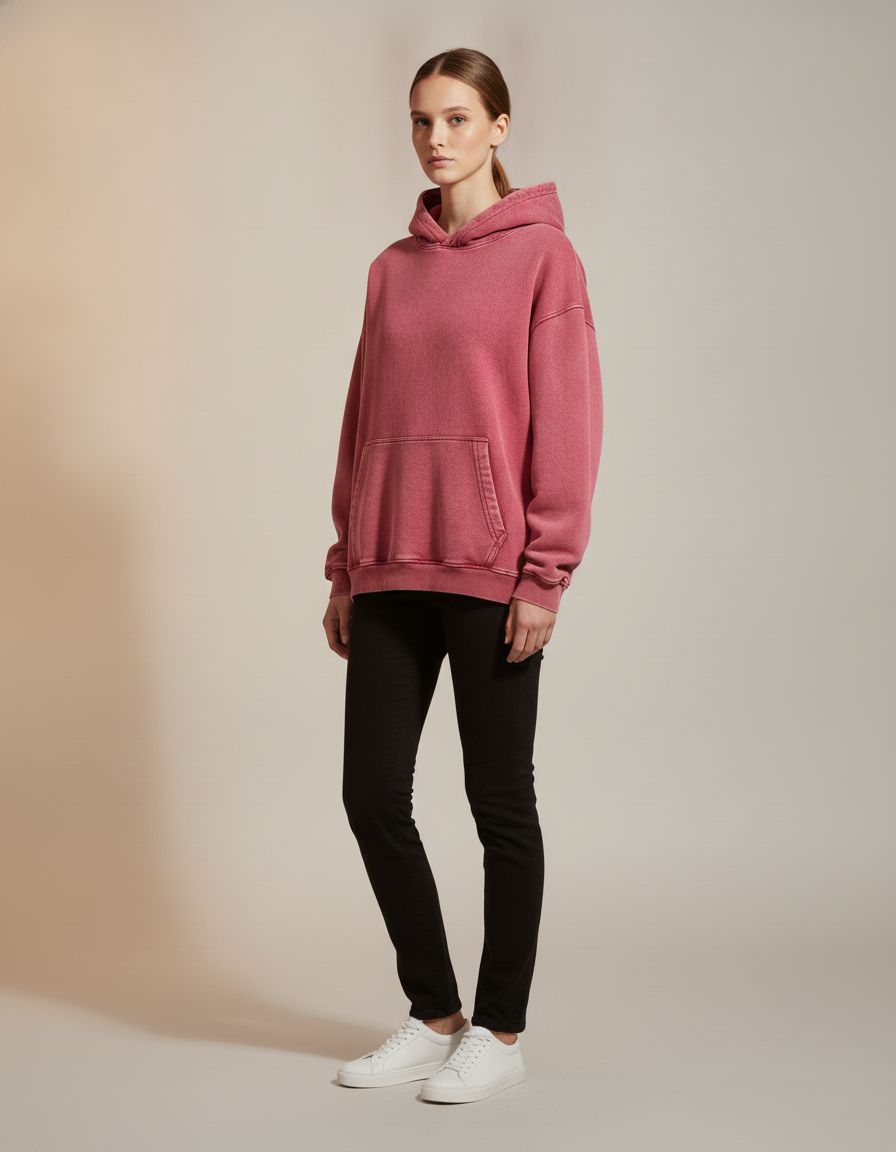 Washed Oversized Hoodie — side view