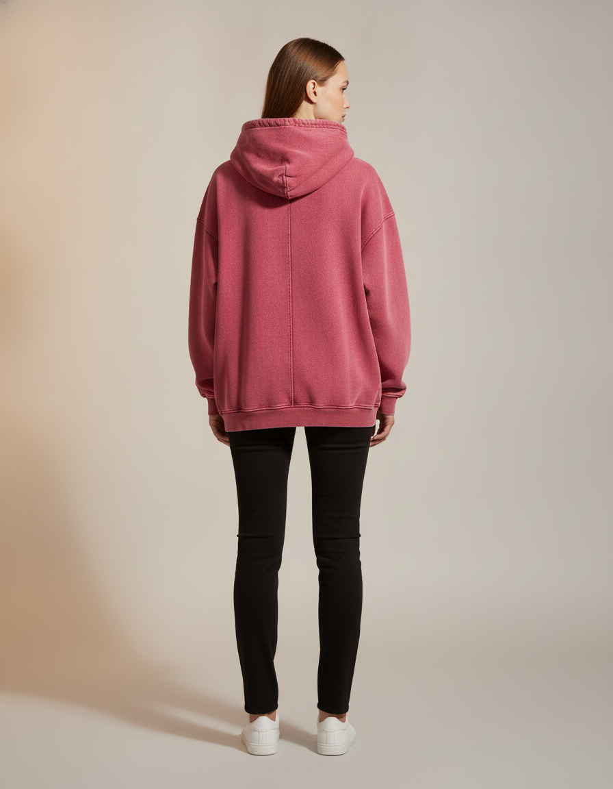 Washed Oversized Hoodie — back view