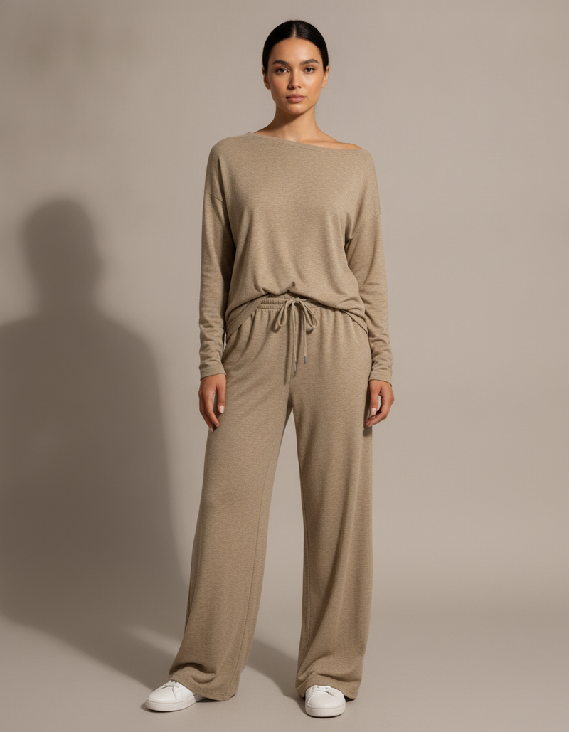 Off-Shoulder Wide Leg Set — front view