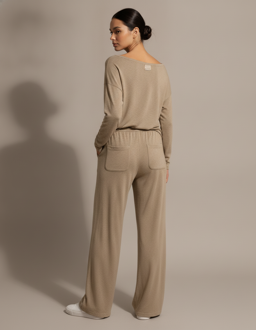 Off-Shoulder Wide Leg Set — back view